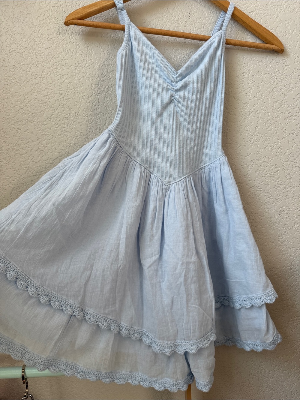 Aerie Endless Memories Dress Eyelet Blue Womens size XXSmall - Picture 3 of 12